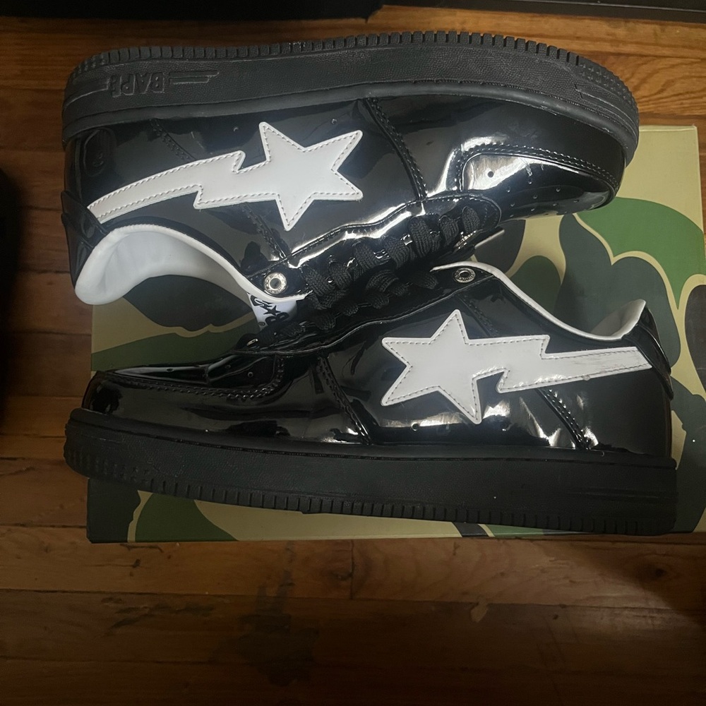 Bape Black and White Bapesta Sneakers